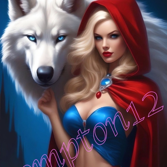 Riding Hood Tames the Wolf 13” x 19” Fine Art Print - only 6 signed prints made - Picture 1 of 5